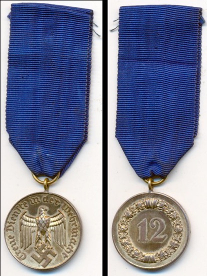WW2 German Army 12 Year Service Medal Wehrmacht Dienstauszeichen