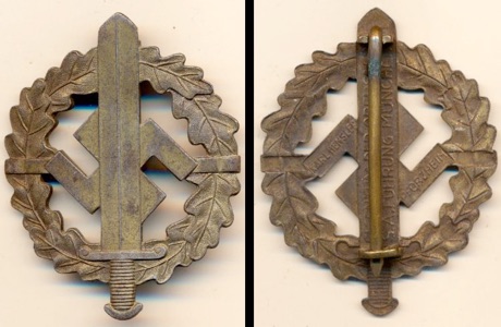 WW2 German SA Sport Badge in Bronze, SA-Sport Abzeichen Hensler