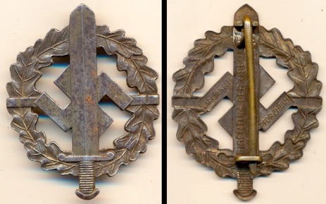 WW2 German SA Sport Badge in Silver, SA-Sport Abzeichen Hensler