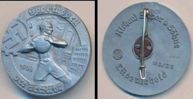 WW2 German DAF Sportappell der Betriebe 1938 Tinnie Pin badge