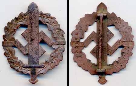 WW2 German SA Sport Badge Bronze E. Schneider, Ludenscheid and Eigentum der Chefs d. Ausbildungswesens