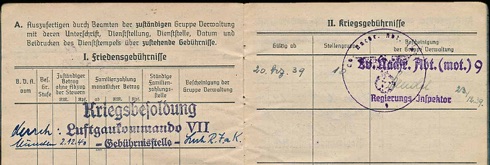 WW2 German Luftwaffe Soldbuch Wienandt Hauptmann Nachrichten
