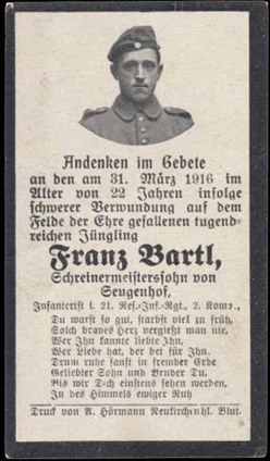Ww1 German Death Card Sterbebild Infantry Haubourdin 1916