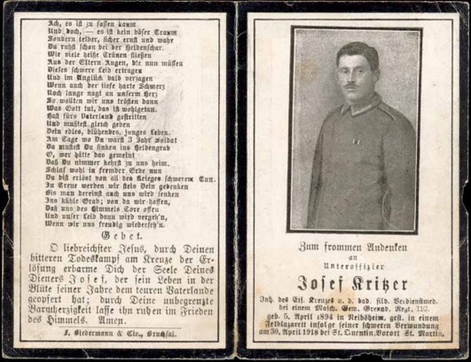 WW1 German Death Card Sterbebild Machine Gun St Quentin Iron Cross 1918