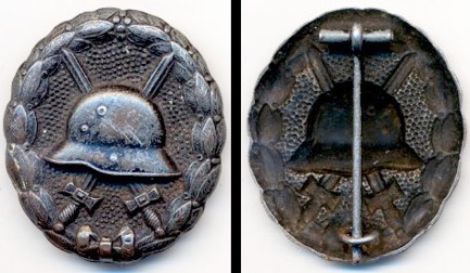 WW1 German Black Wound Badge Verwundetenabzeichen Schwarz Hollow Back