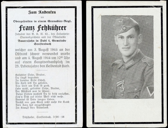  WW2 German Death Card Sterbebild Grenadier Iron Cross photo 1944 Lettland