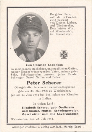 WW2 German Luftwaffe Death Card Sterbebild Italy Regiment Goering
