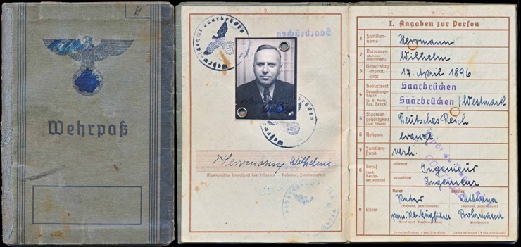 WW2 German Wehrpass Pay Book ID Herrmann