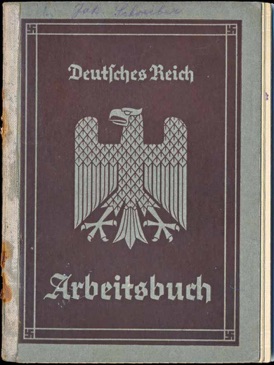 WW2 German 1st Style Arbeitsbuch Worker's Book ID for blacksmith Saarbrücken